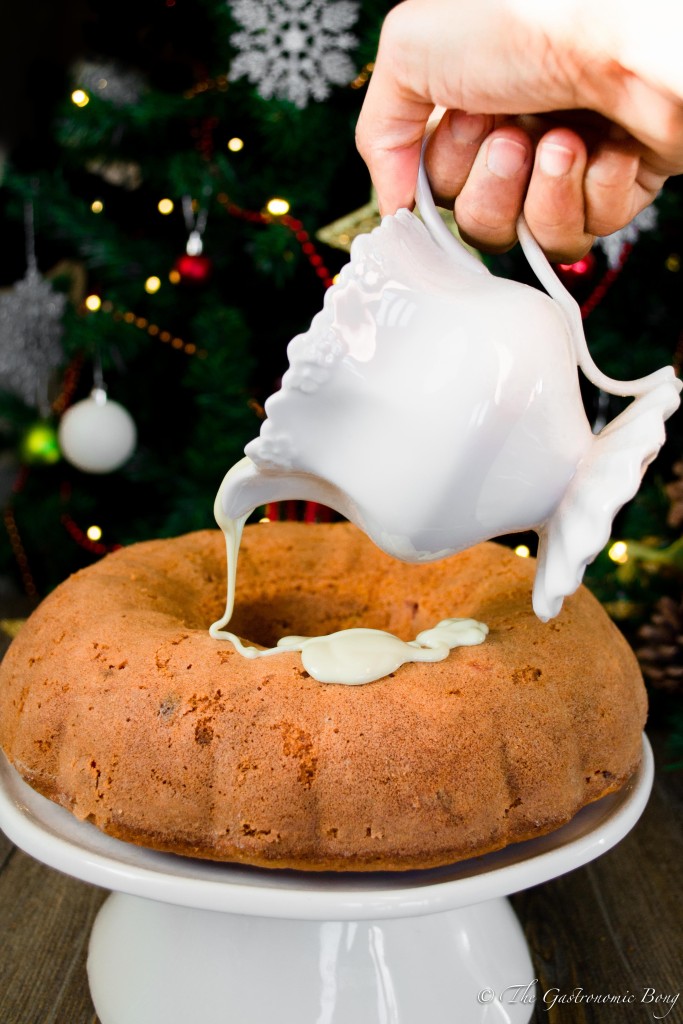 Orange and Cranberry Bundt Cake with White Chocolate Drizzle