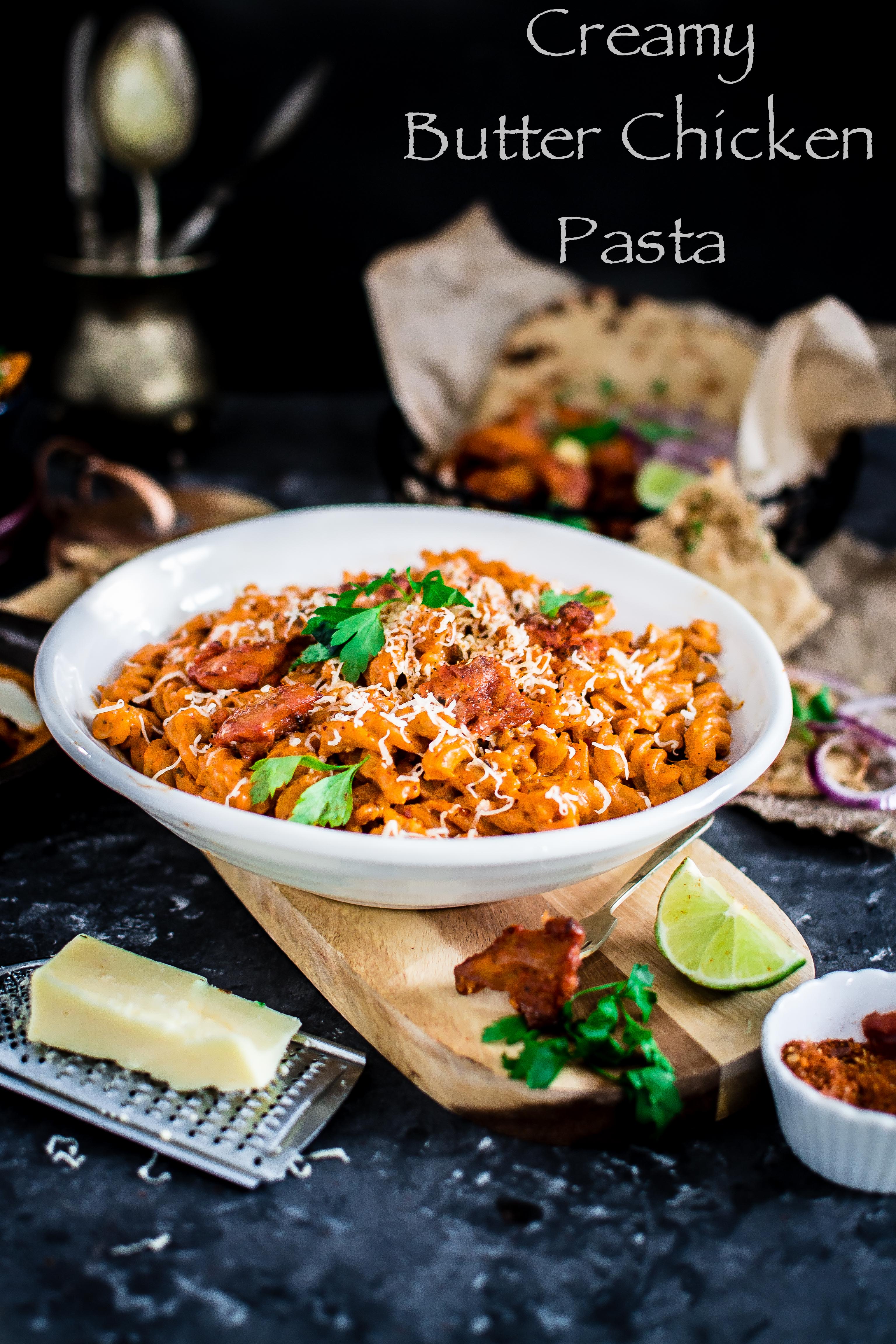 Butter Chicken Pasta (Chicken Makhani Pasta) - Gastronomic BONG